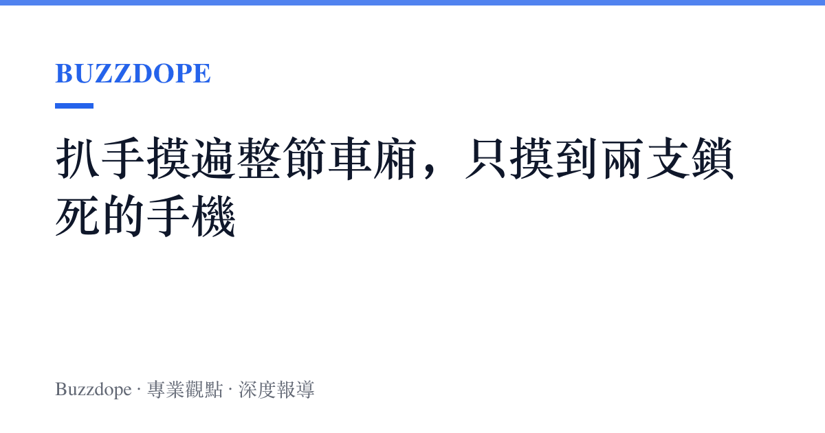 扒手摸遍整節車廂，只摸到兩支鎖死的手機