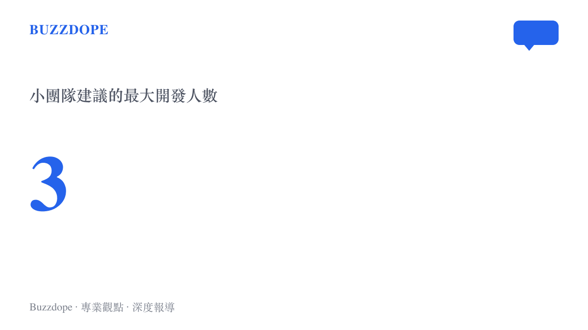 統計圖卡顯示適合採用單一模組架構的 Android 開發團隊人數建議上限為三人