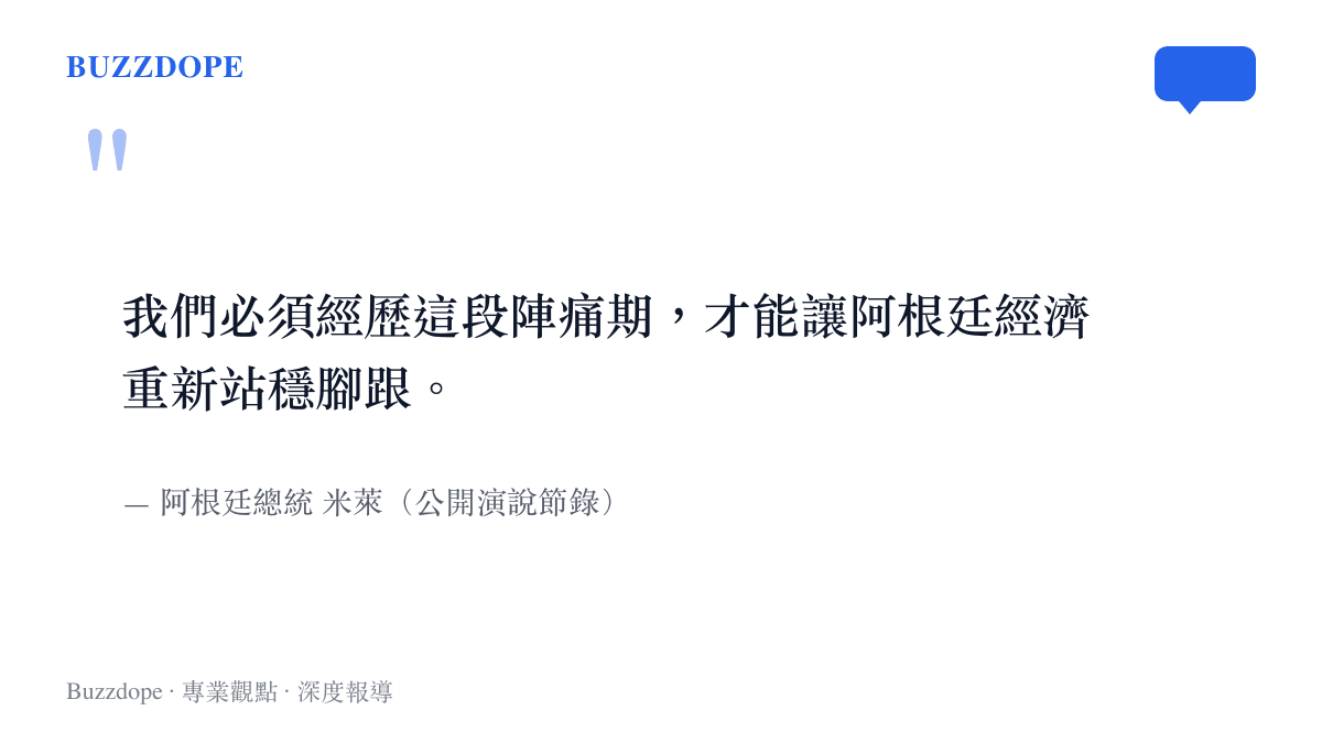 引述阿根廷總統米萊關於經濟陣痛期的公開發言