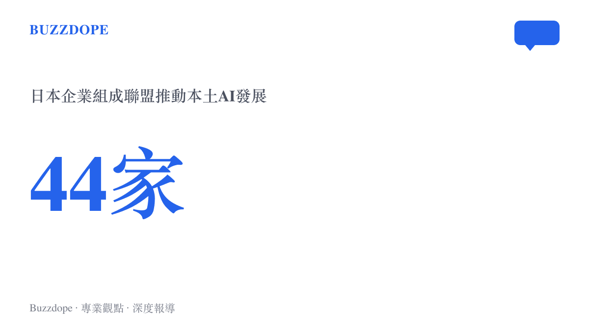 統計數據呈現日本有44家企業組成全日本聯盟，以期避免在物理AI領域被中美兩國奪走霸權