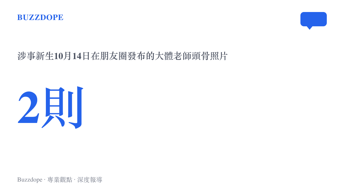 圖卡以2則這個數字，標示長沙某校大一新生於10月14日在微信朋友圈發布的大體老師頭骨照片數量