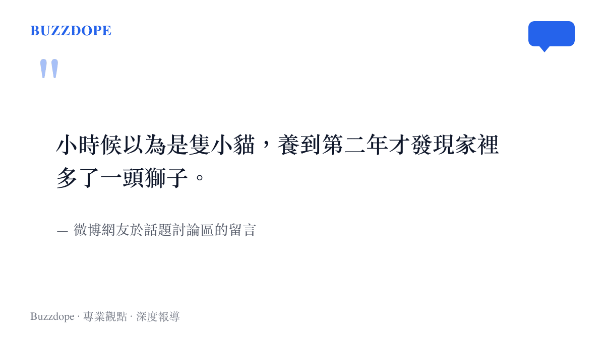 小時候以為是隻小貓，養到第二年才發現家裡多了一頭獅子。