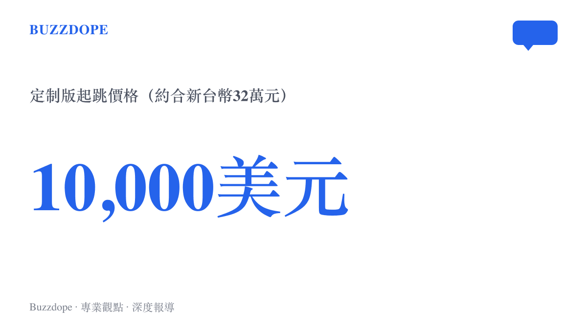 統計圖卡呈現 Caviar 客製化版本 iPhone 18 Pro 起價高達一萬美元的昂貴門檻。