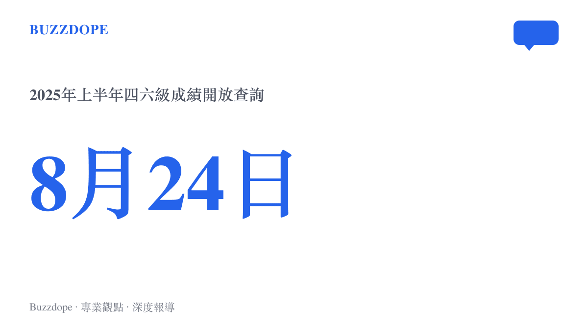 統計圖卡標示2025年上半年全國大學英語四六級考試成績自8月24日起開放查詢