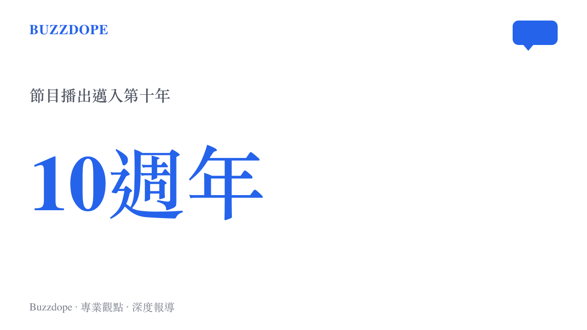 統計圖卡呈現《中餐廳》節目自開播以來正式邁入第十年的里程碑數據