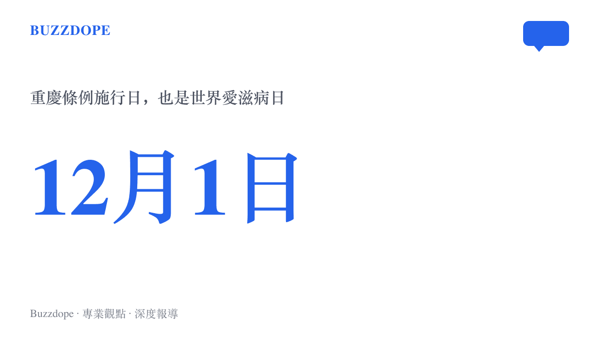 重慶市艾滋病防治條例選在12月1日施行，這一天正是自1988年發起的世界愛滋病日