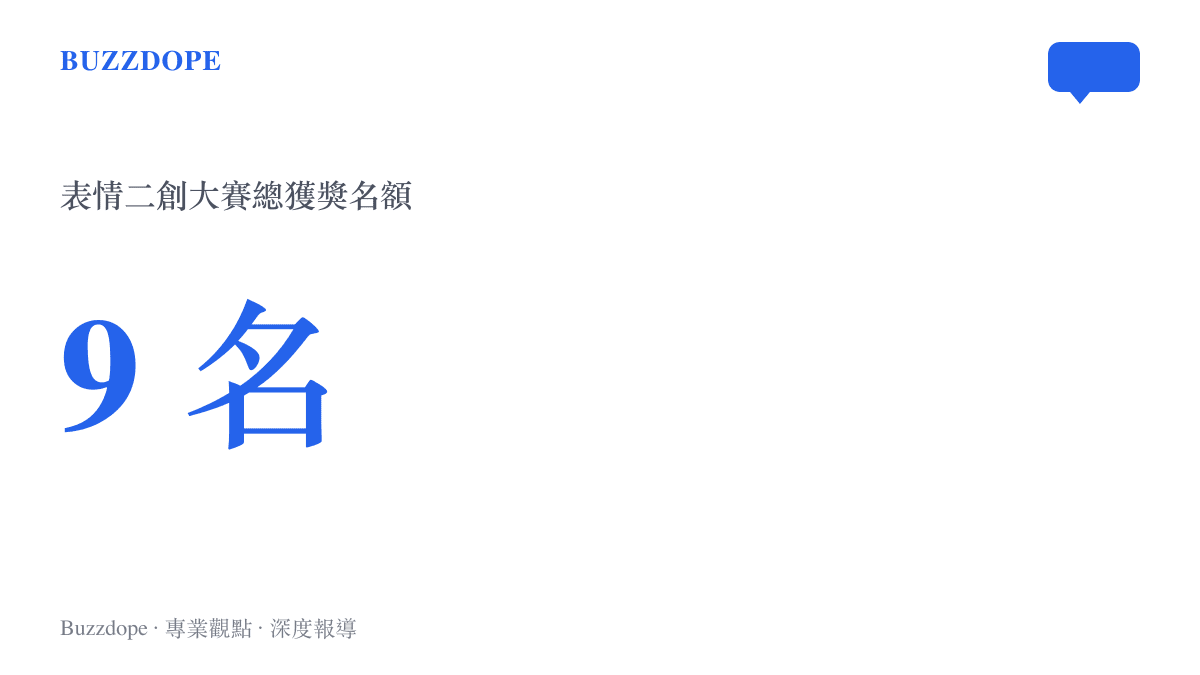 酷安第二屆表情二創大賽獎項設定，顯示總共選出九名獲獎者的獎勵機制