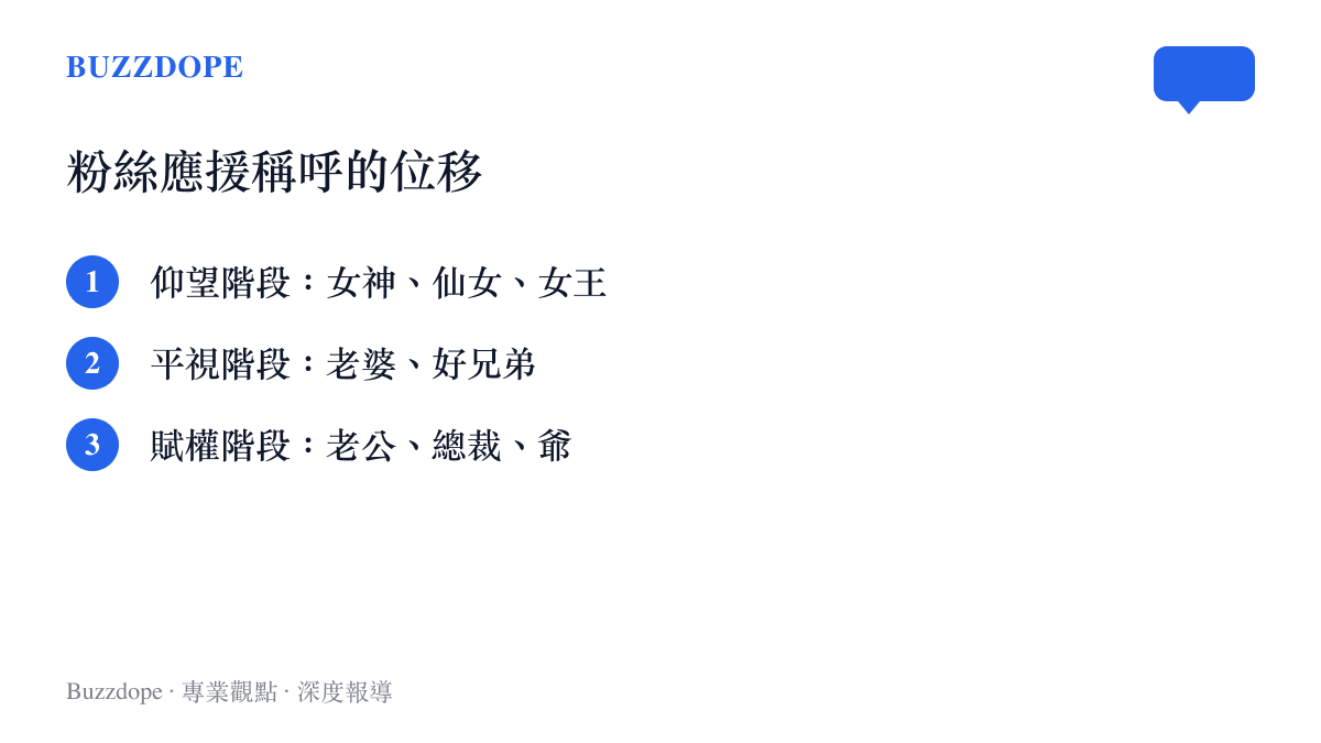 不同時期網路社羣對女性公眾人物應援稱呼的演進分類