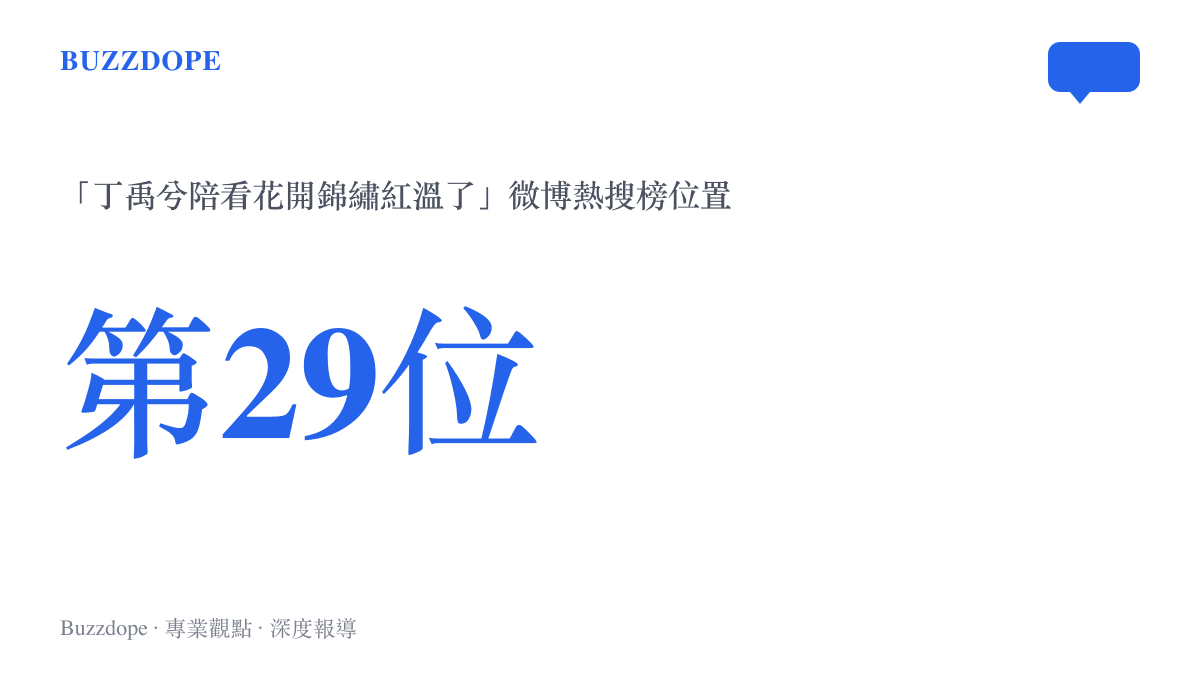 話題「丁禹兮陪看花開錦繡紅溫了」登上微博熱搜榜第29位的排行位置