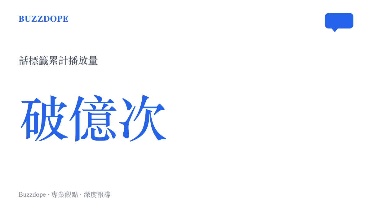 統計圖卡呈現該抖音熱門話題標籤累積超過一億次的驚人播放量