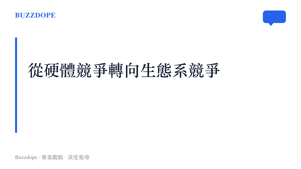 圖卡標題寫著從硬體競爭轉向生態系競爭，說明追覓未來的發展策略佈局