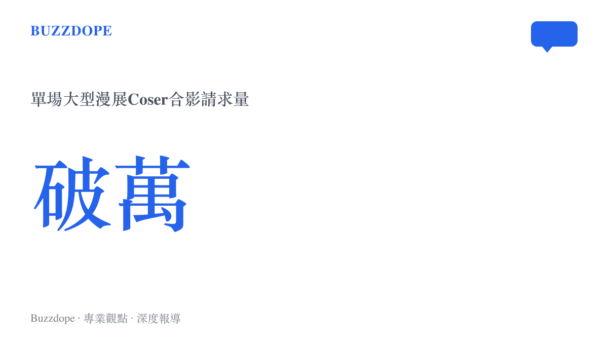 統計圖卡呈現單場大型漫展中知名Coser可能收到的破萬次合影請求規模