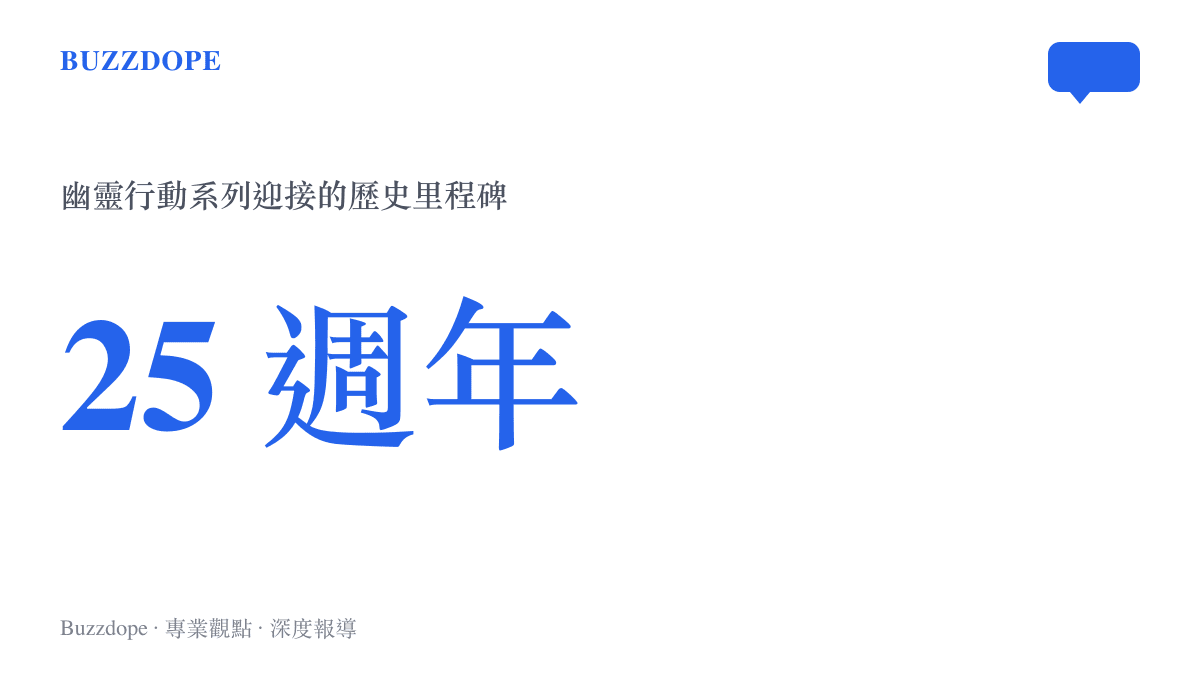 統計圖卡呈現幽靈行動系列迎接二十五週年的歷史年份跨度