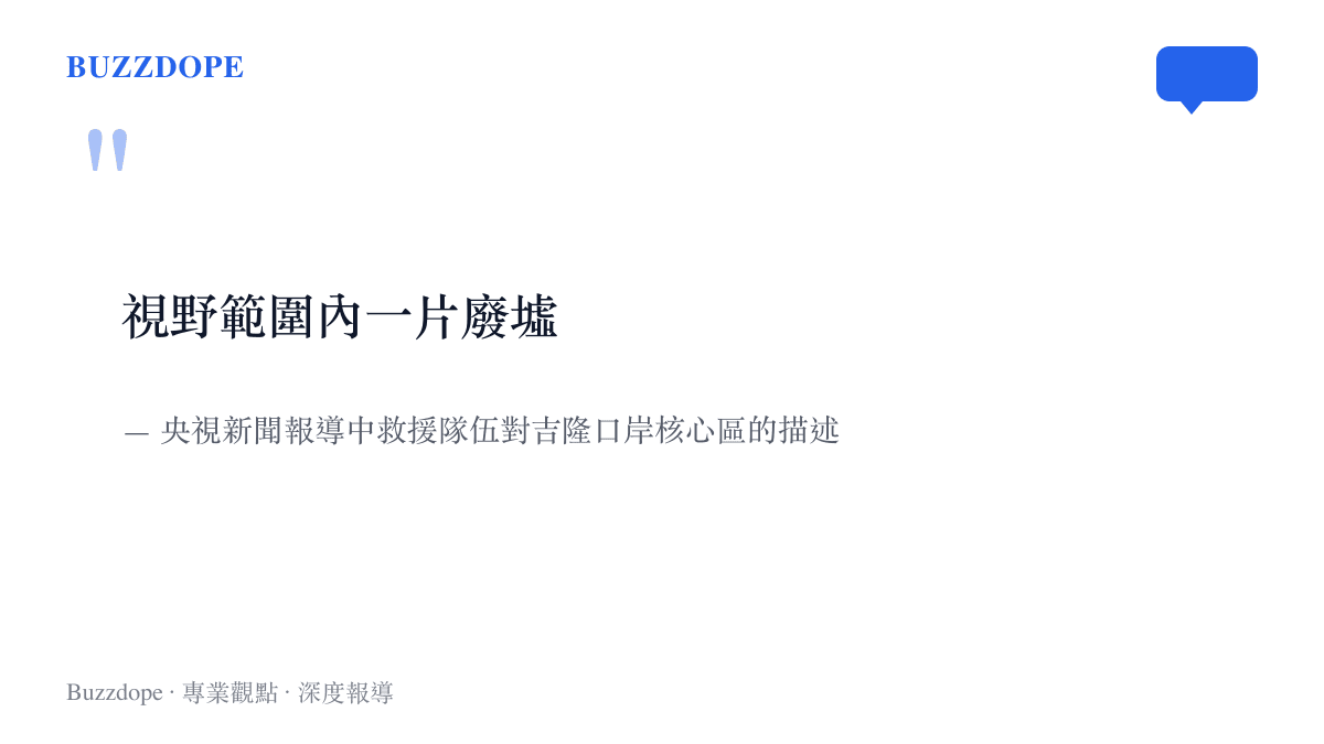 央視新聞報導中救援隊伍形容吉隆口岸核心區視野範圍內一片廢墟的現場說法