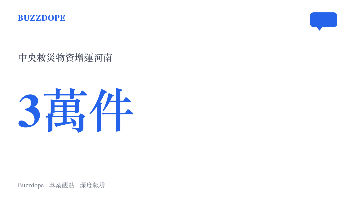 統計圖卡呈現國家糧食和物資儲備局向河南增運中央救災物資共三萬件的規模