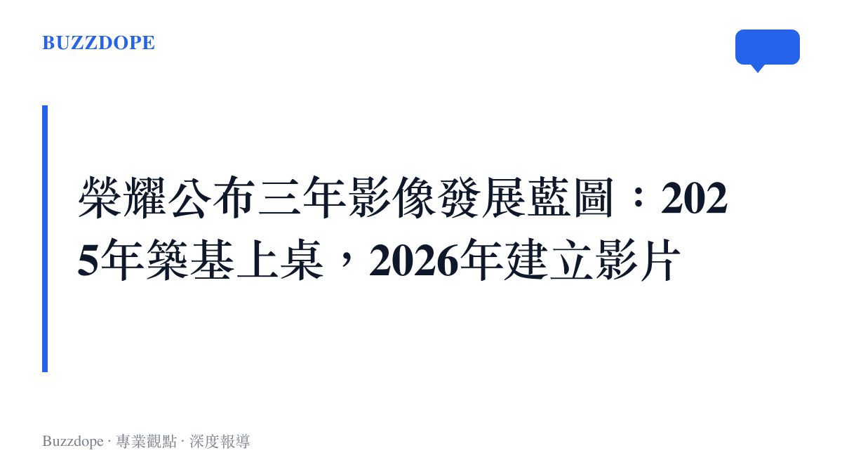 一張列出榮耀2025至2027年手機影像發展戰略藍圖的圖卡，呈現從築基、差異化到硬體代差的三階段目標。