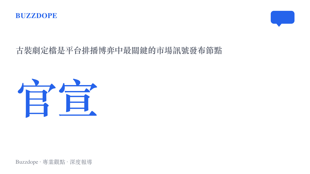 古裝劇定檔被視為平臺排播博弈中最關鍵的市場訊號發布節點，牽動後續宣傳資源配置與觀眾期待管理