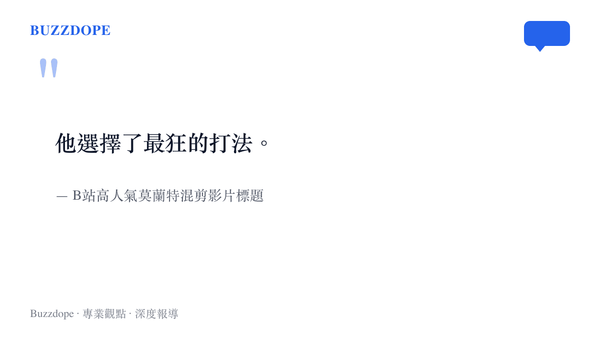 引言圖卡呈現B站創作者對莫蘭特狂野球風的評價文字