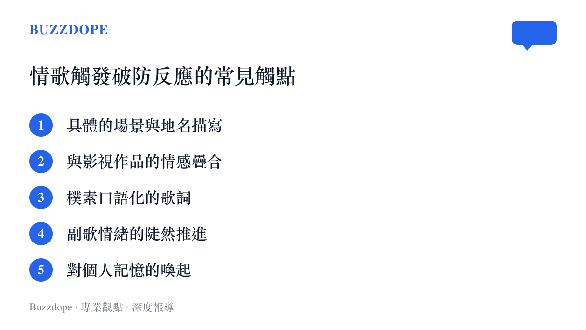 情歌觸發破防情緒反應的五大常見觸點圖卡