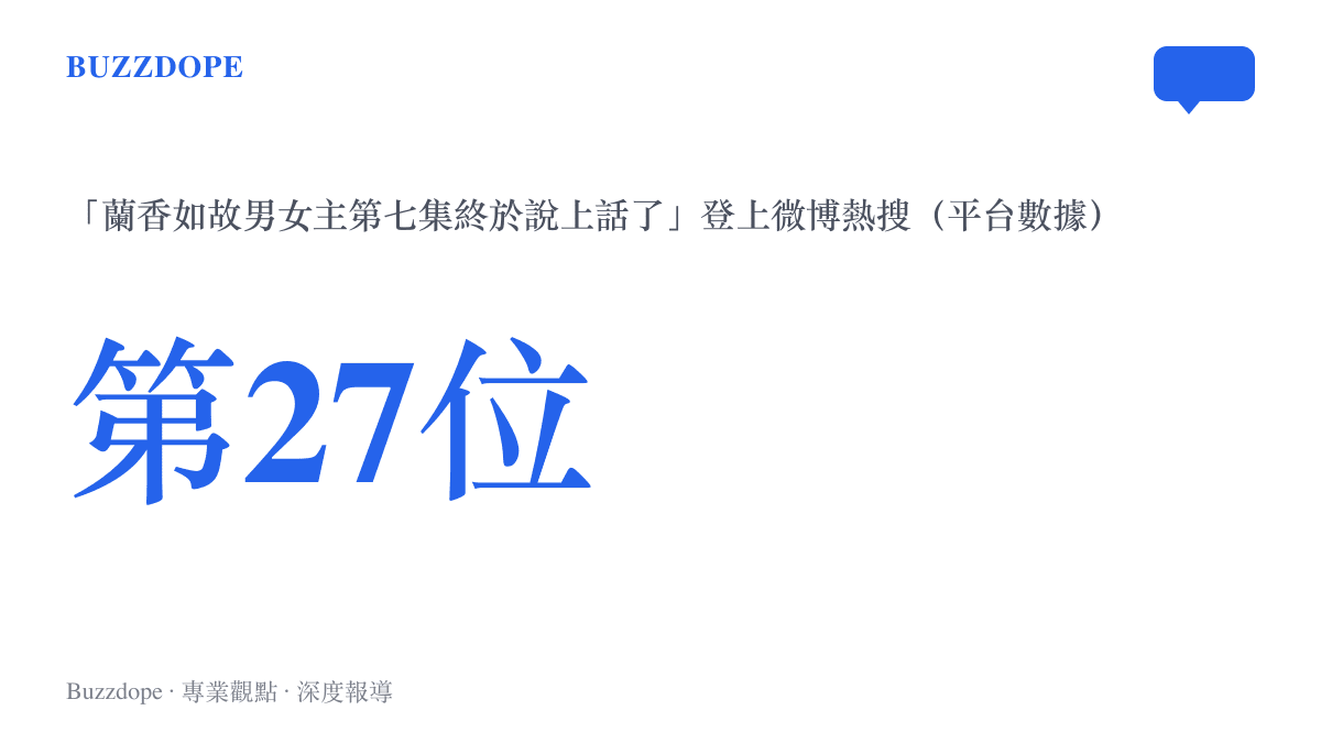 統計圖呈現「蘭香如故男女主第七集終於說上話了」話題登上微博熱搜第27位的排名
