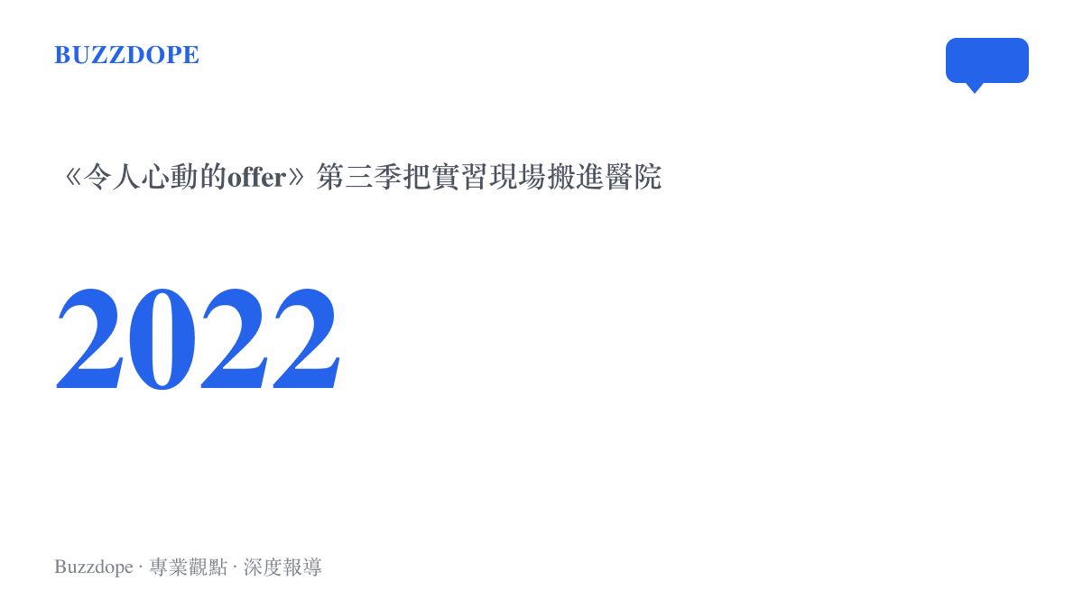 統計圖卡標出2022年，那是《令人心動的offer》第三季首度把實習場景搬進醫院的年份