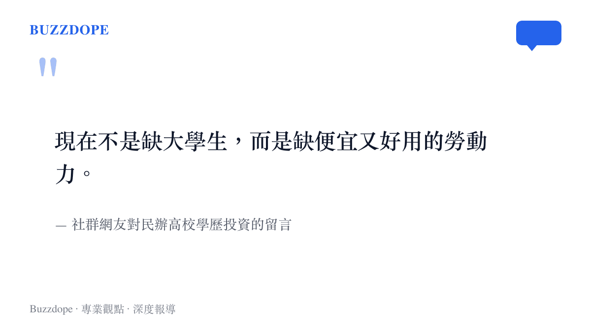 引述社羣網友對當前大學文憑與勞動力市場脫節現象的直白評論