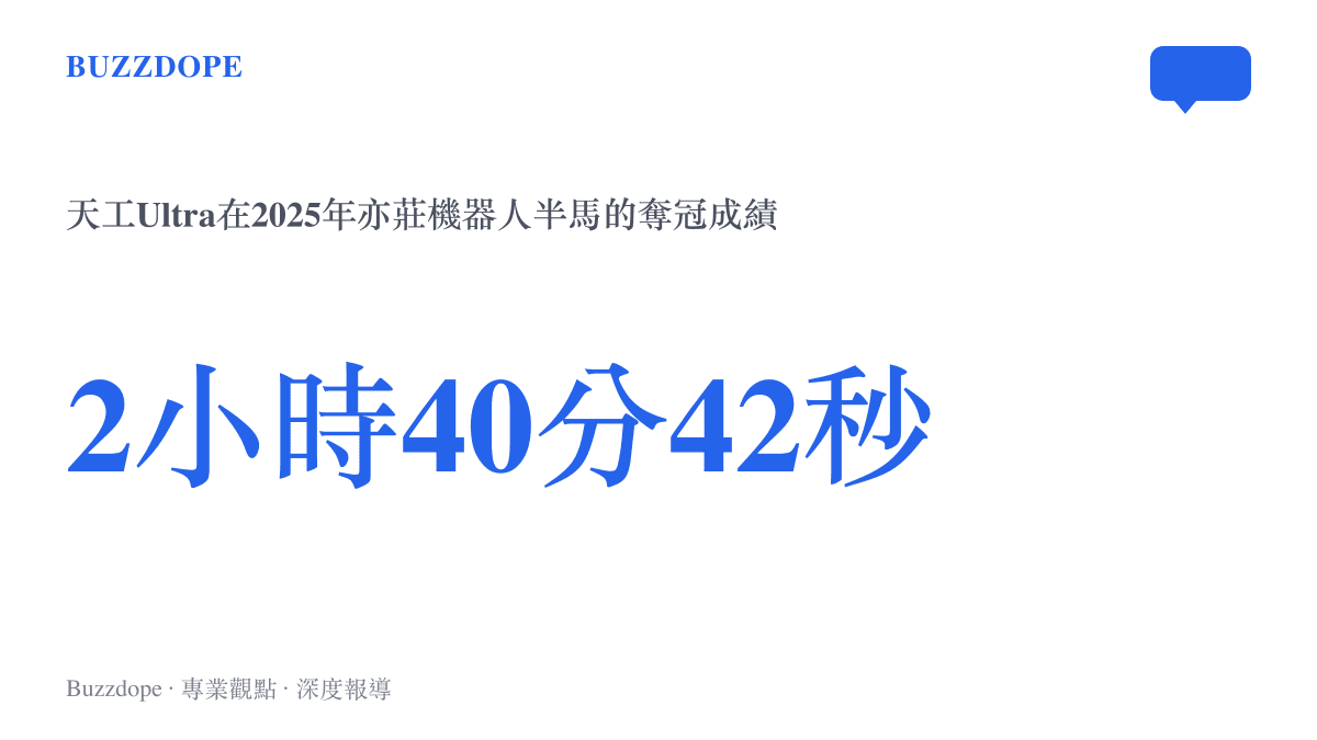 數據圖卡呈現天工Ultra在北京亦莊全球首場人形機器人半程馬拉松跑出約2小時40分42秒的奪冠成績