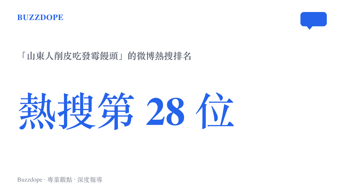 統計圖卡呈現「山東人削皮喫發黴饅頭」詞條在微博即時熱搜榜名列第二十八位的排名位置