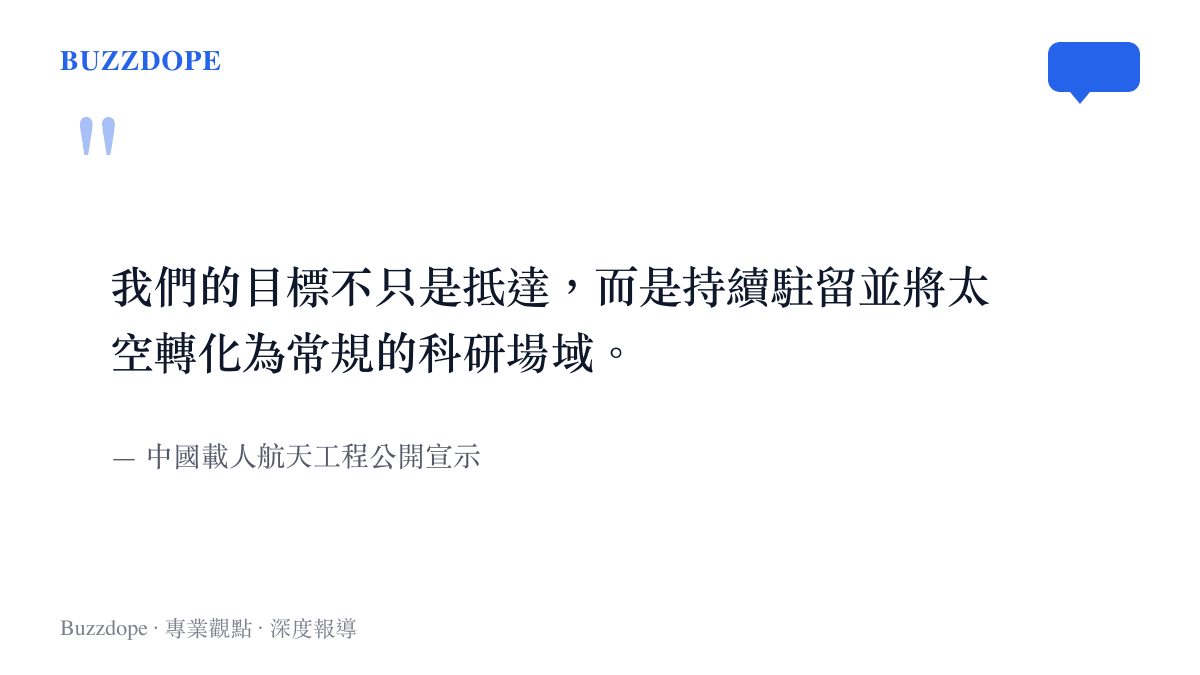 引述中國載人航天工程將太空轉化為常規科研場域的目標