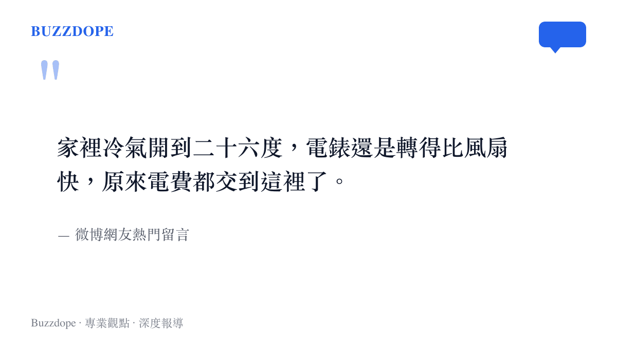 微博網友熱門留言諷刺高額電費去向不明