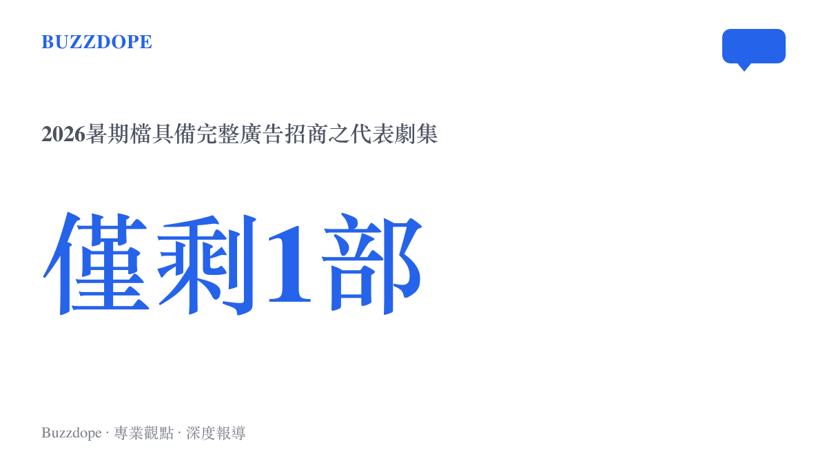 統計圖卡呈現暑期檔期間具備完整廣告招商的長劇數量極度稀缺