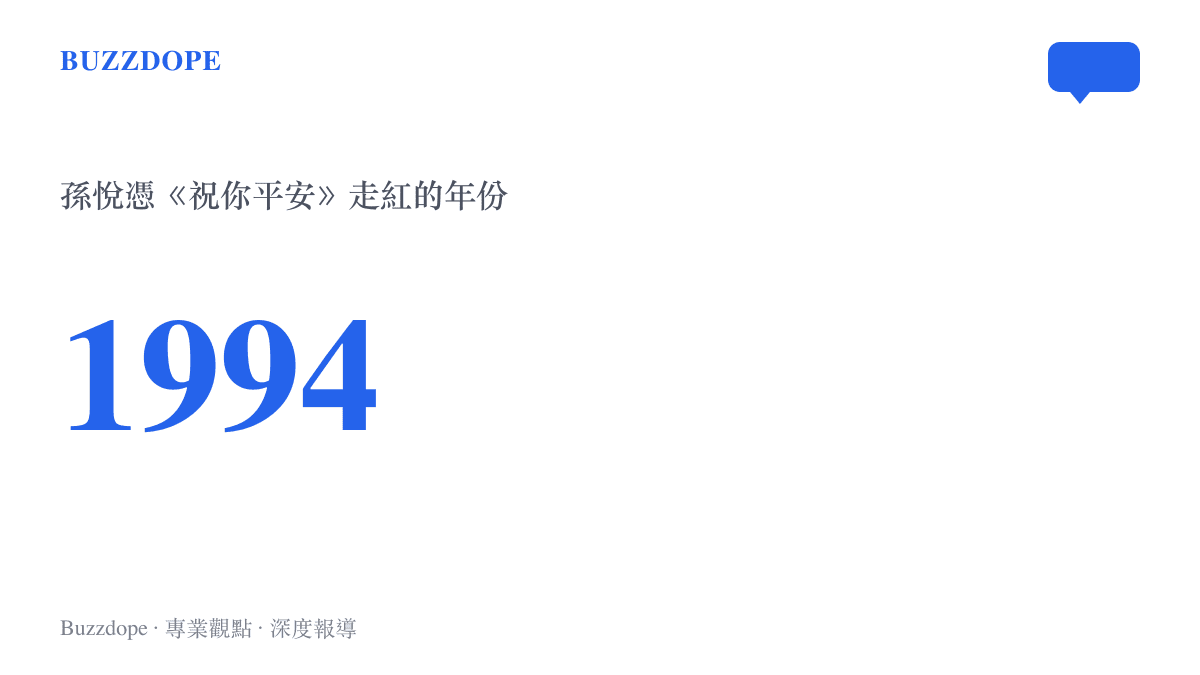 孫悅於1994年憑祝你平安一曲走紅華語樂壇的年份統計圖卡
