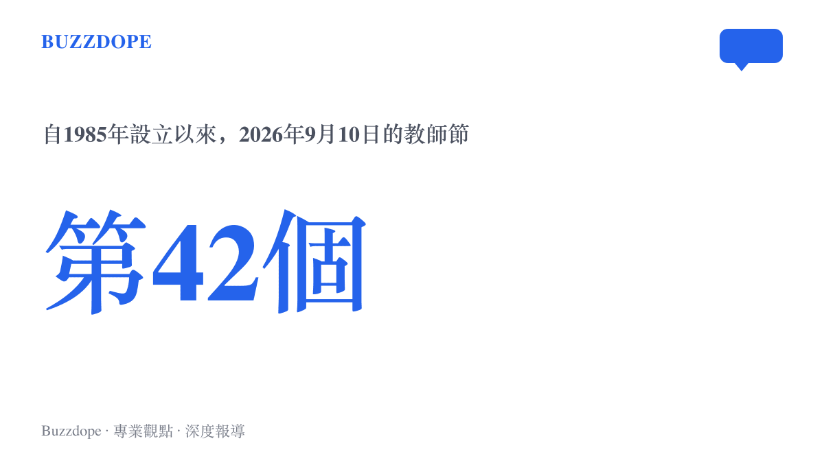 統計圖呈現2026年9月10日是自1985年首個教師節以來的第四十二個教師節