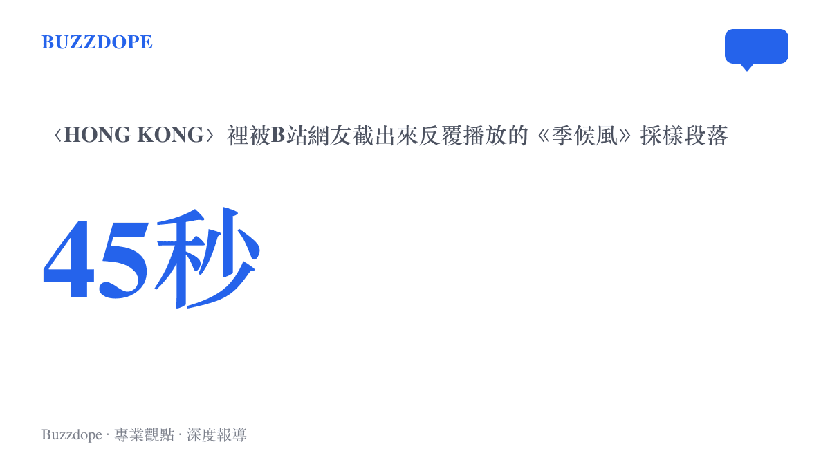 統計圖卡標示45秒，指的是專輯《Hurry Up Tomorrow》的〈HONG KONG〉中，王菲《季候風》人聲採樣段落的長度，此段落曾被B站上傳者封為世界上最偉大的45秒