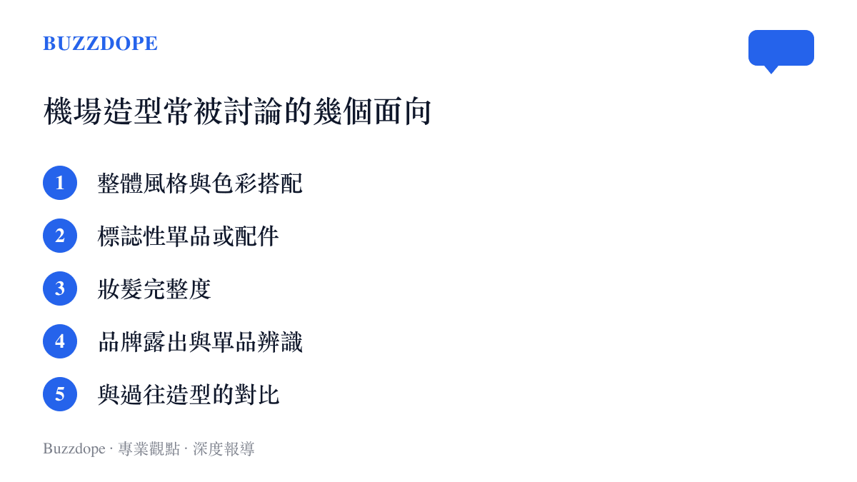 明星機場造型常被大眾與媒體討論的五個主要面向清單