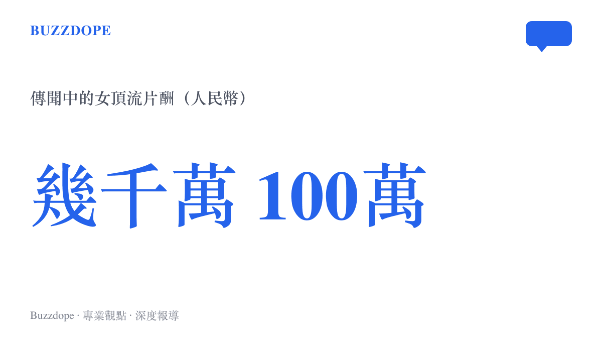 統計圖卡呈現貼吧熱議的女頂流片酬行情，從數千萬元人民幣跌至一百萬元的傳聞對比