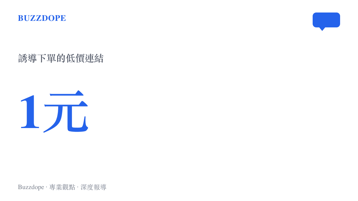 標示一元人民幣低價連結的統計數值，顯示商家如何用極低價格降低消費者戒心