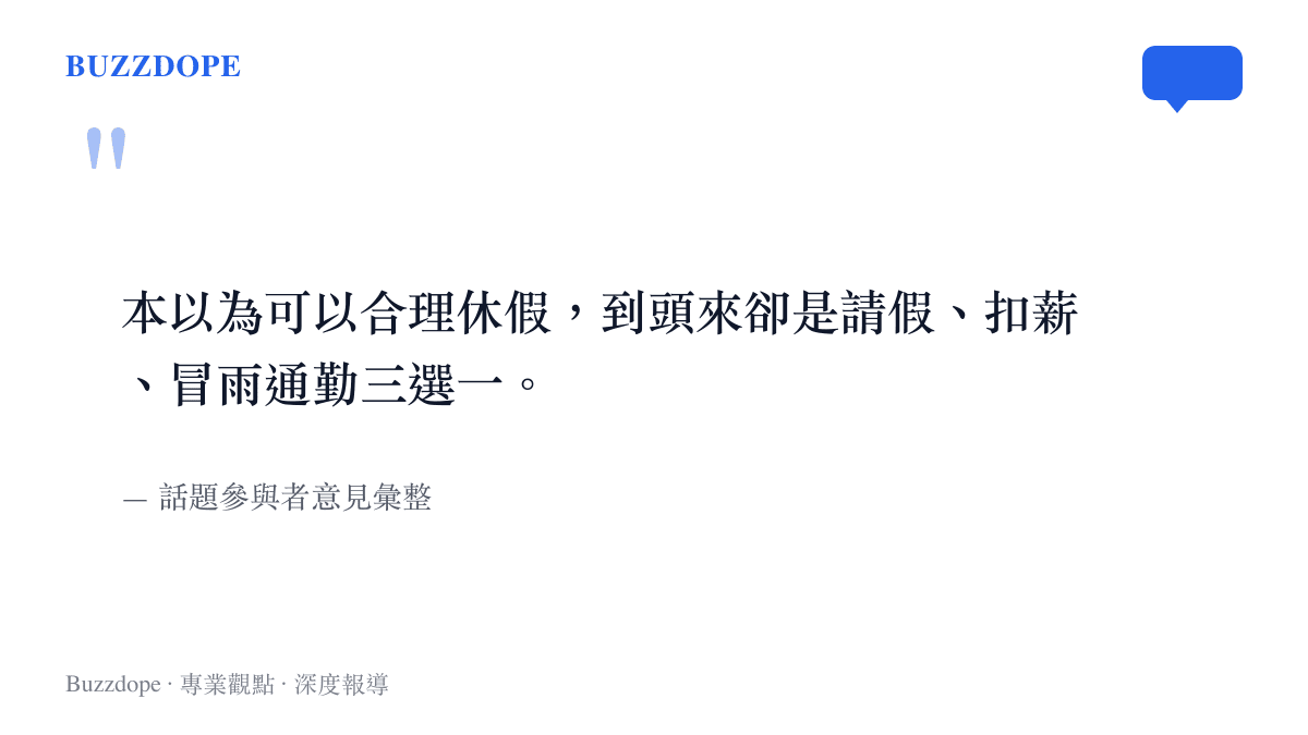 網友形容颱風天職場黑利的引語圖卡