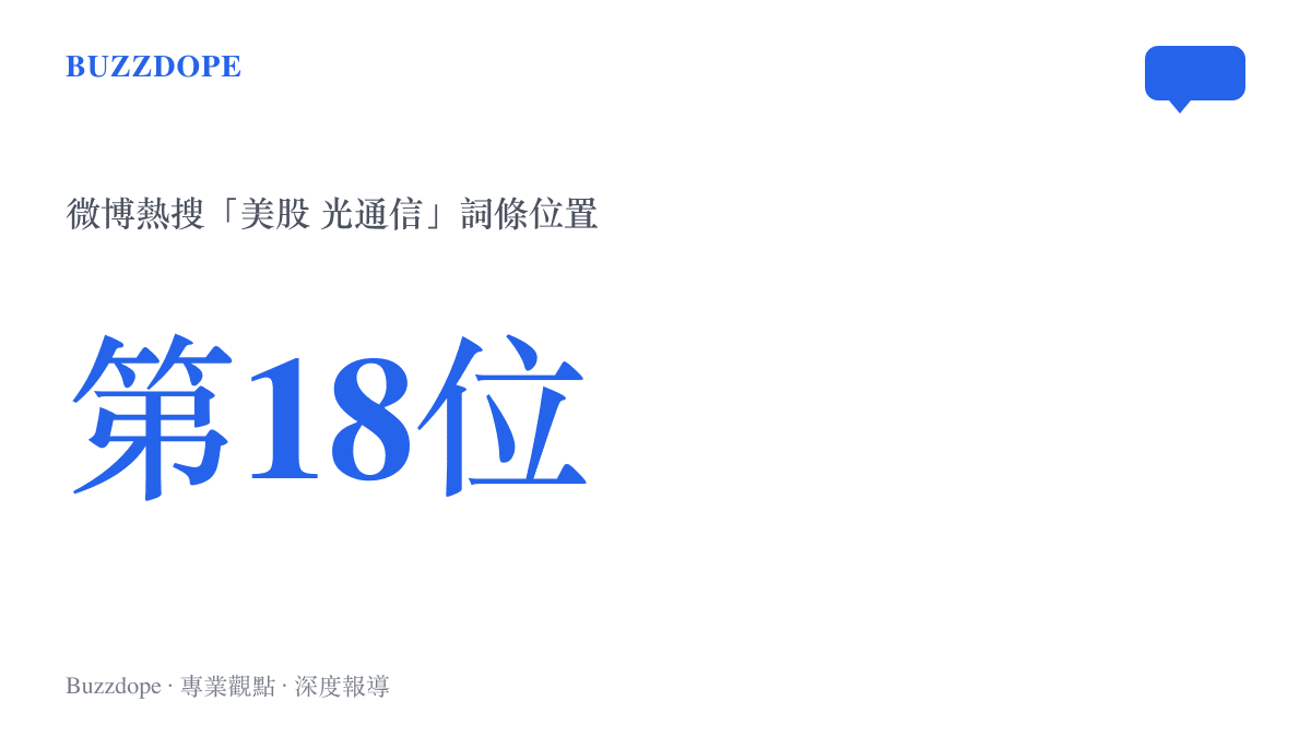 微博熱搜榜數據顯示美股光通信詞條最高排在第十八位，這個財經硬詞與明星及戲劇話題並列入榜