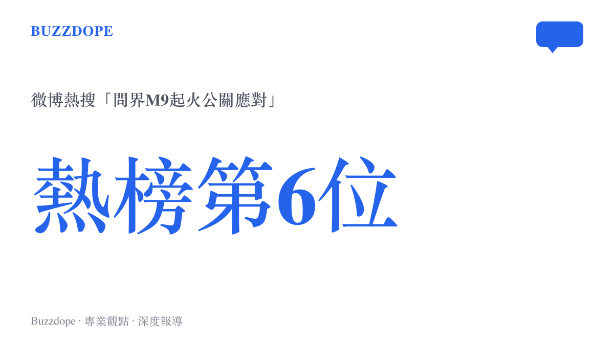 統計圖卡呈現「問界M9起火公關應對」詞條登上微博熱搜第六位的排行位置