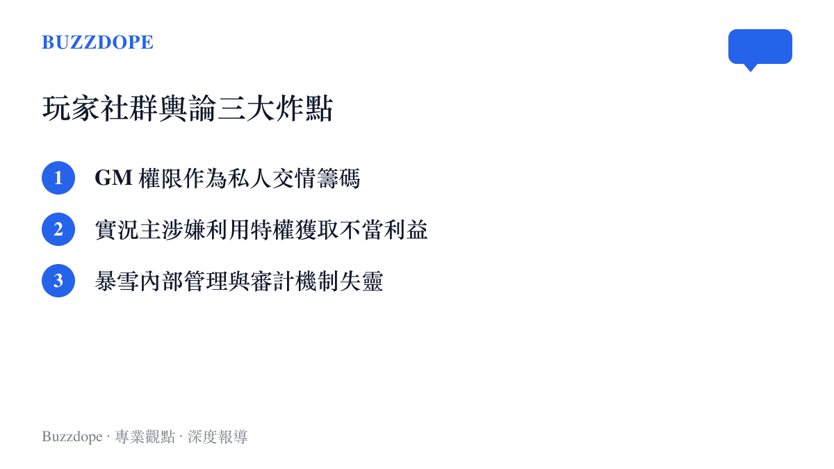 玩家社羣輿論三大炸點