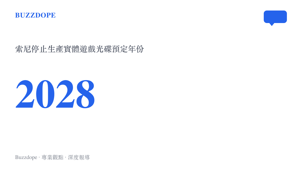 統計圖卡呈現索尼預計停止生產實體遊戲光碟的年份，對照出實體遊戲退場的時間表