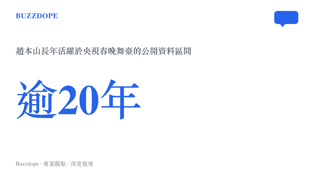 趙本山活躍於央視春晚舞臺超過二十年的資料圖卡