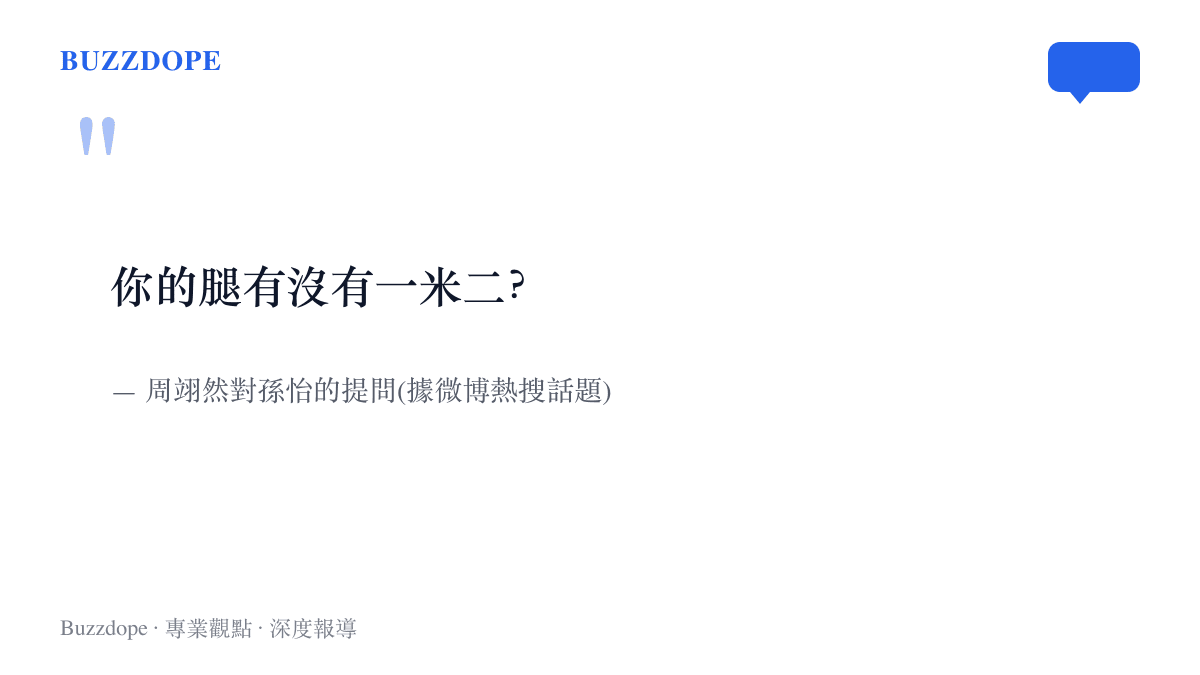 引言重現周翊然向孫怡提出的直球問題「你的腿有沒有一米二」，此話題登上微博熱搜