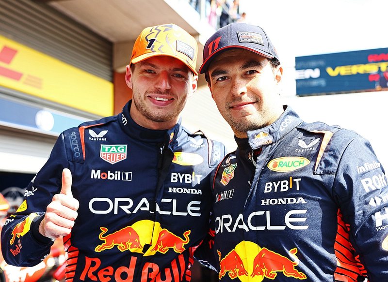 Max Verstappen的隊友Sergio Perez則以第二名完賽，亦創下Red Bull車隊本季第五次包辦冠亞軍的紀錄。 圖／Red Bull提供