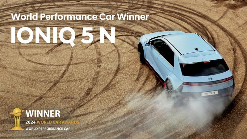 Hyundai IONIQ 5 N拿下2024世界年度性能車獎項。 摘自Hyundai