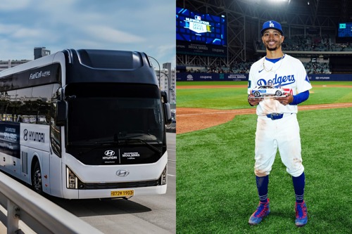 MLB首款氫燃料巴士「Hyundai Universe」首爾系列賽登場！Mookie Betts「首轟」喜獲一輛IONIQ 5