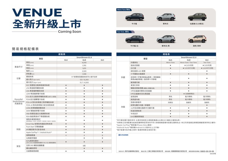 VENUE小改款74.9萬起預售 全新升級Level 2半自動駕駛