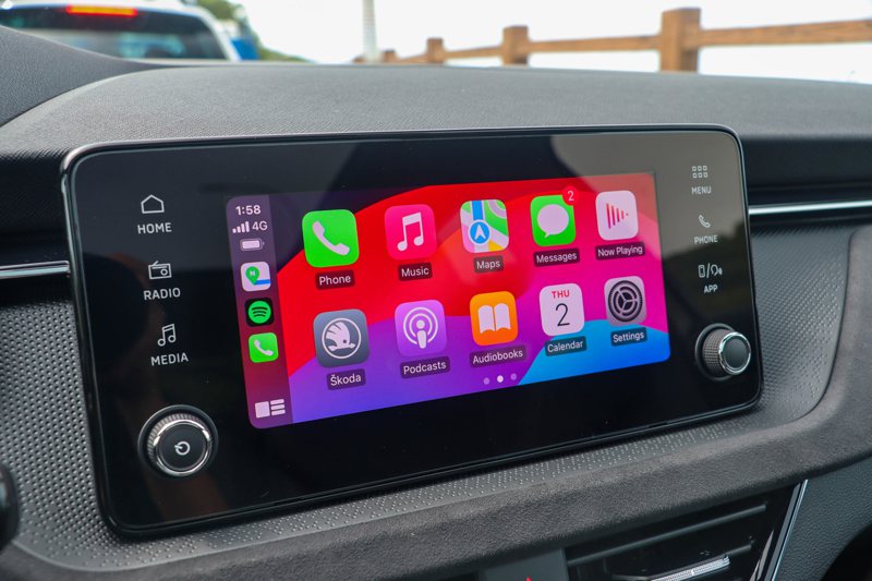 小改款Škoda Scala支援無線Apple CarPlay、Android Auto。 記者黃俐嘉／攝影