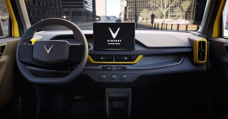 VF 3內裝配備一組10吋螢幕，可同時作為數位儀表板和中控螢幕使用。 圖／VinFast